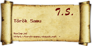 Török Samu névjegykártya